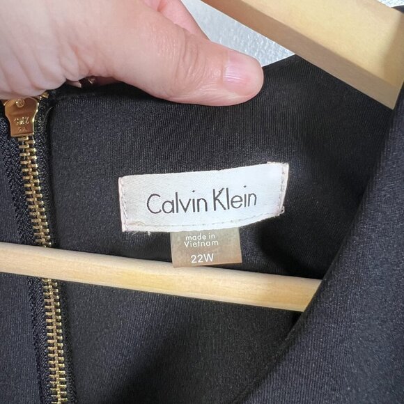 Calvin Klein Scuba Sheath Dress Size 22W Black Career Work Funeral Office - Picture 3 of 7